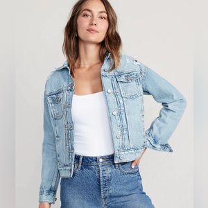Old Navy Classic Jean Jacket Distressed Light Wash